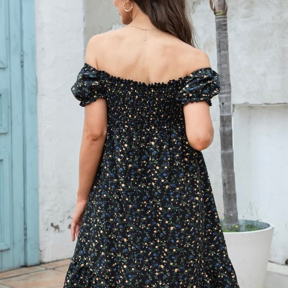 NWT - smocked floral swing mini dress - Picture 3 of 4